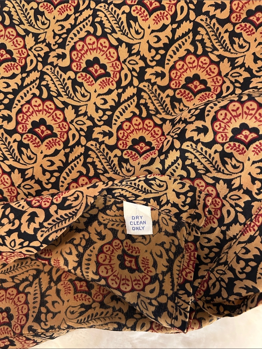 Vintage Polo Ralph Lauren 100% Silk Paisley Shirt-Made in USA Loop Collar XL - Picture 5 of 5